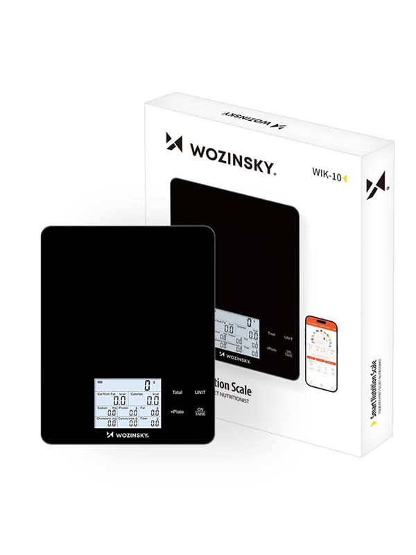Wozinsky Keukenweegschalen WIK-10 Smart Kitchen Scale with Bluetooth Digital Display App - Black