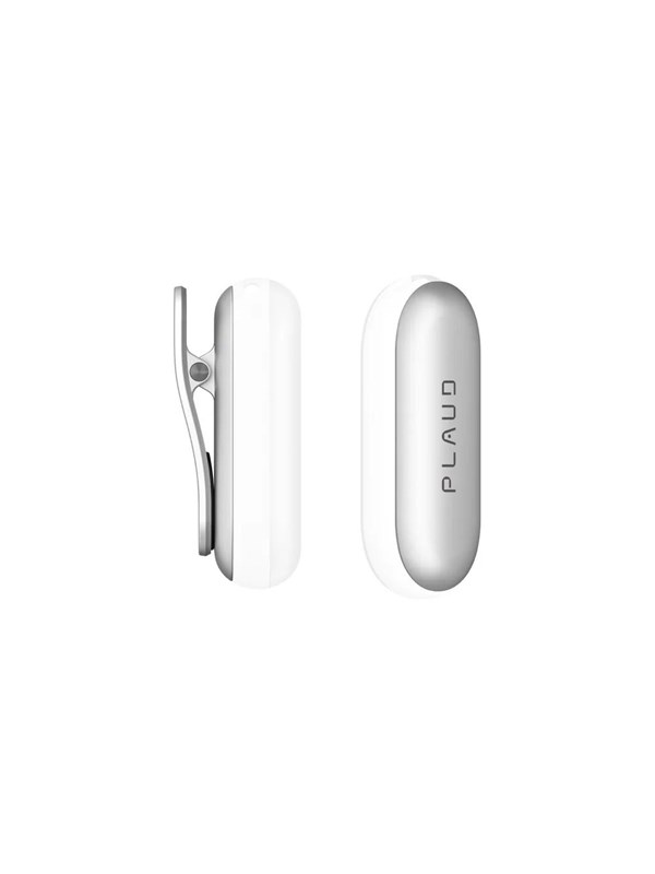 PLAUD NotePin Clip and Magnetic Pin - Lunar Silver