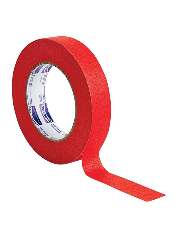Colorations afplaktape rood 2,5 cm knutselmateriaal decoratief.