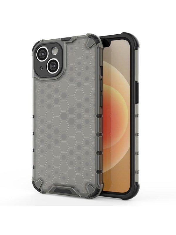 Hurtel Honeycomb Case for iPhone 14 Armored Hybrid Cover Black