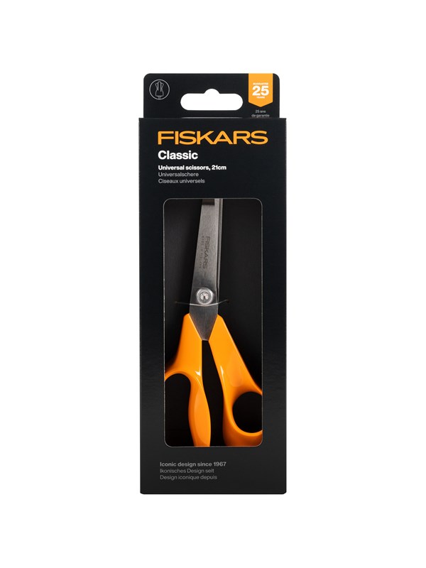 Schaar fiskars classic universeel 21cm oranje