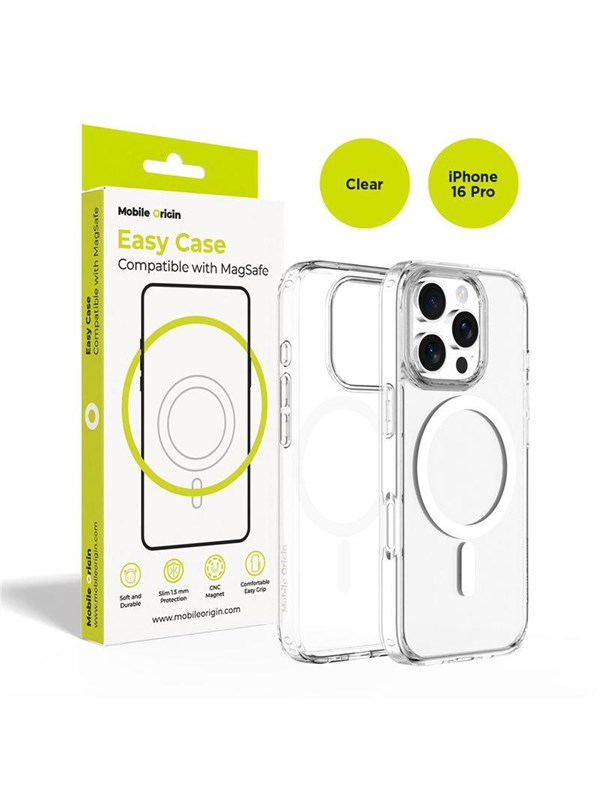 Mobile Origin Magsafe Hybrid Hoesje Voor Iphone 16 Pro Transparant