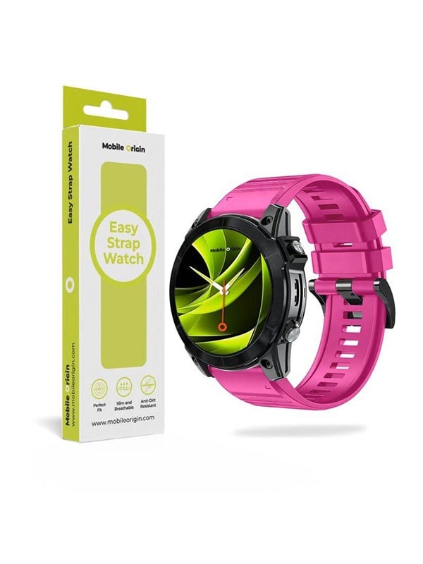 Mobile Origin Easy Strap Silicone Watch 20mm Pink