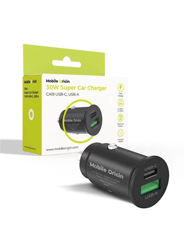 Mobile Origin 30W Super Car Charger CA19 - USB-C - USB-A