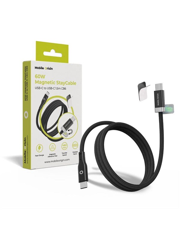 Mobile Origin 60W Magnetic StayCable USB-C to USB-C 1.5m CB6
