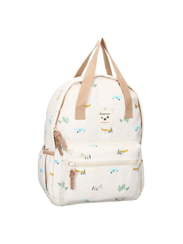 Kidzroom Small Talk - Kinder Rugzak - 11,7 liter - 36 x 27 x 12 cm - Vliegtuigen - Beige