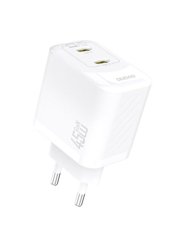 Dudao A28PEU PD 45W GaN 2xUSB AC Charger - White