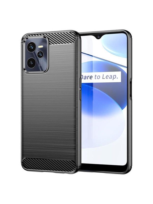 Hurtel Carbon Case for Realme C35 Flexible Silicone Carbon Cover Black