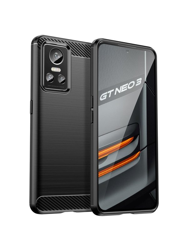 Hurtel Carbon Case for Realme GT Neo 3 Flexible Silicone Carbon Cover Black