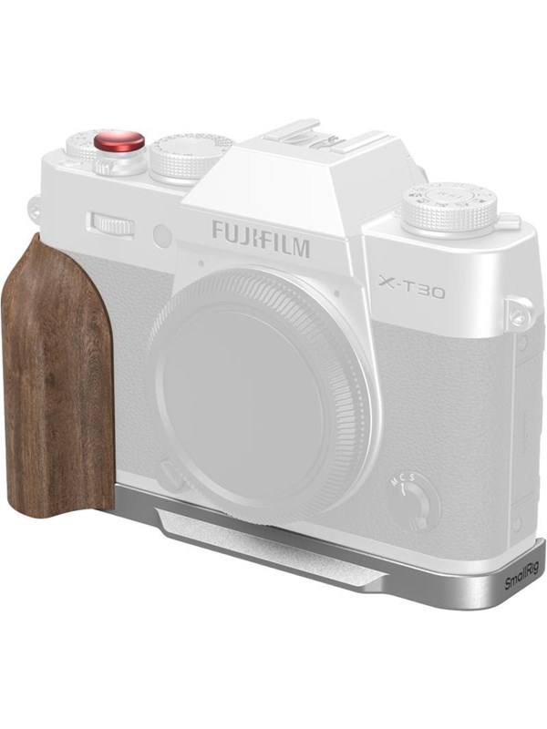 SmallRig 5667 L-Shaped Mount Plate with Wooden Handle for FUJIFILM T30 / T30 II / X-T30 III Silver