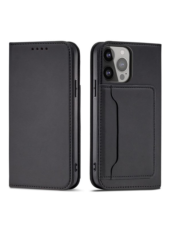 Hurtel Magnet Card Case for Samsung Galaxy S23+ Flip Cover Wallet Stand Black