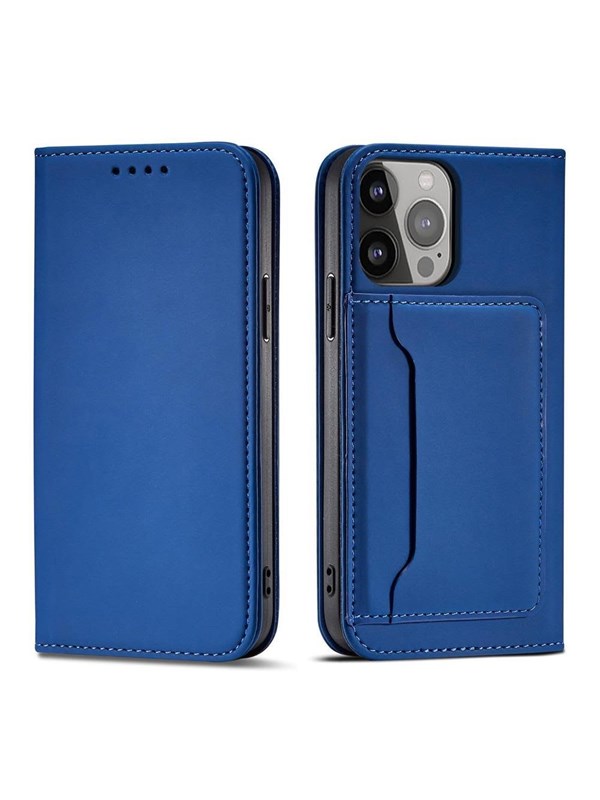 Hurtel Magnet Card Case for Samsung Galaxy S23+ Flip Cover Wallet Stand Blue