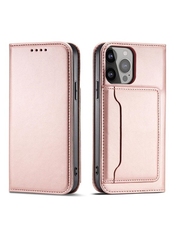 Hurtel Magnet Card Case for Samsung Galaxy S23+ Flip Cover Wallet Stand Pink