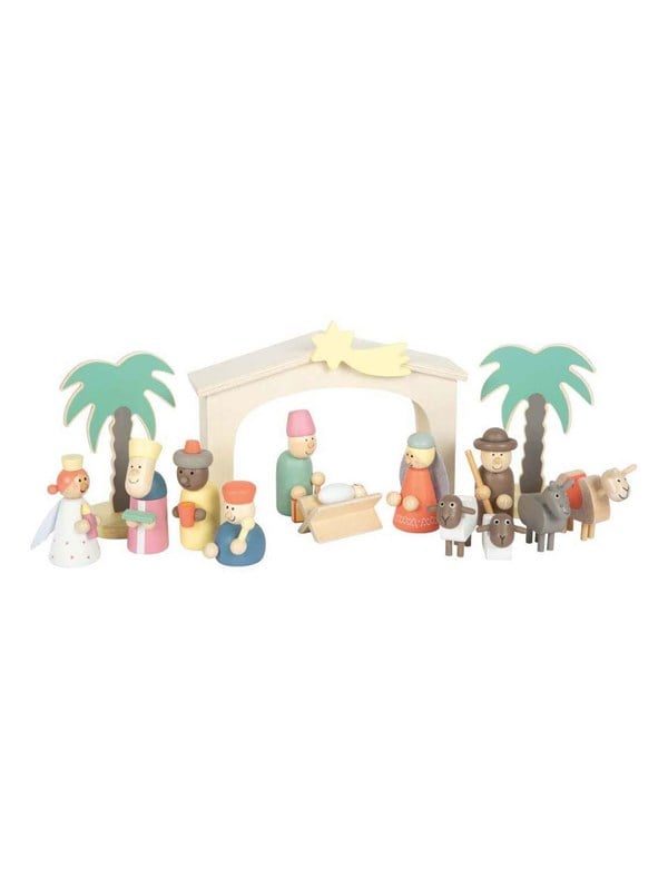 Small Foot - Wooden Crib Christmas Story Playset