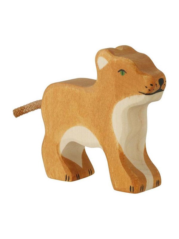 HOLZTIGER Wildernis - Leeuw Klein Staand - 6X2X7Cm - Houten Figuur - Handgemaakt
