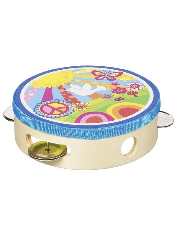 Goki Houten Tamboerijn met Belletjes Zonneschijn