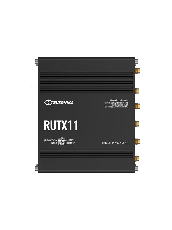 Teltonika RUTX11 Industrial Cellular Router (RUTX11300400 / Standard package with US PSU) - Wireless router 802.11a/b/g/n/Wi-Fi 5 Wave 2