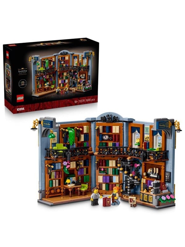 LEGO Icons Boekensteun: Boekhandel Bouwpakket voor Volwassenen en Woondecoratie 11379
