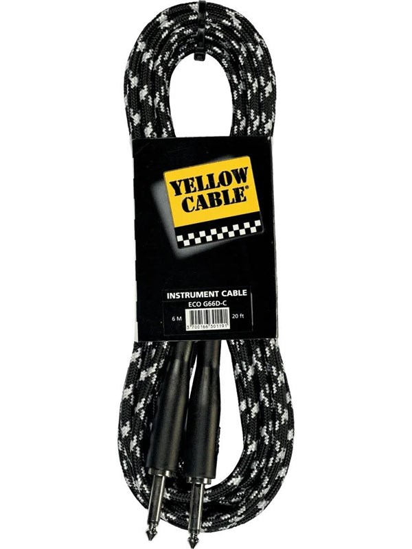 Yellow Cable G66DG - 1/4" gegoten jack/jack Tweed Black-kabel 6 meter