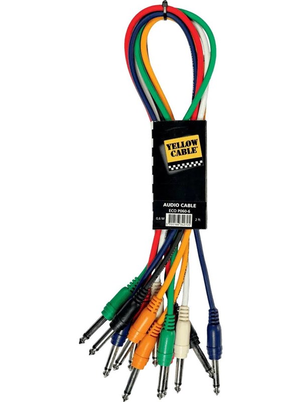 Yellow Cable P060-6 - 6 x 1/4" Jack/Jack patchkabel 60cm.