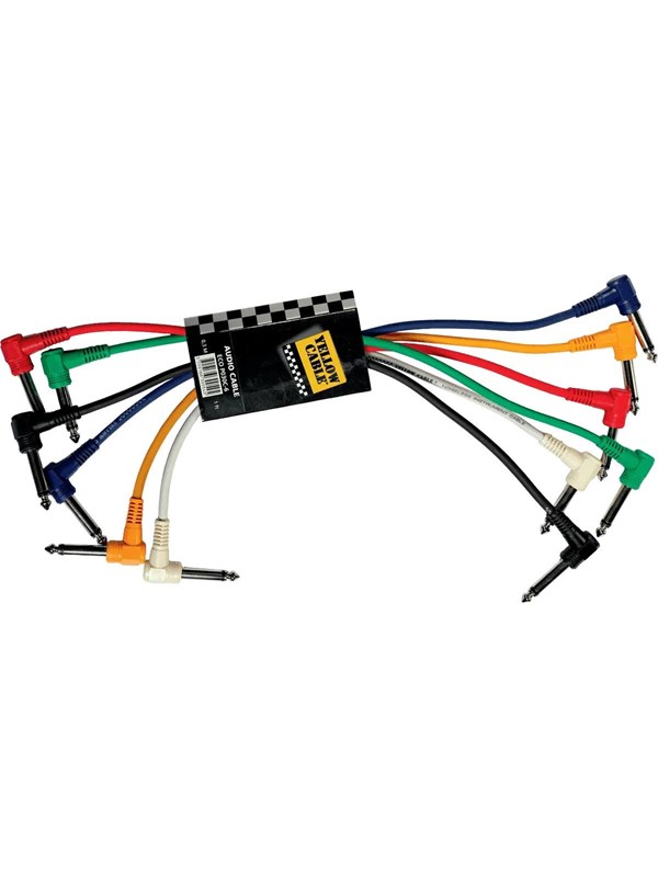 Yellow Cable P030C-6 - 6 x 1/4" Haakse Jack/Haakse Jack patchkabel 30cm.