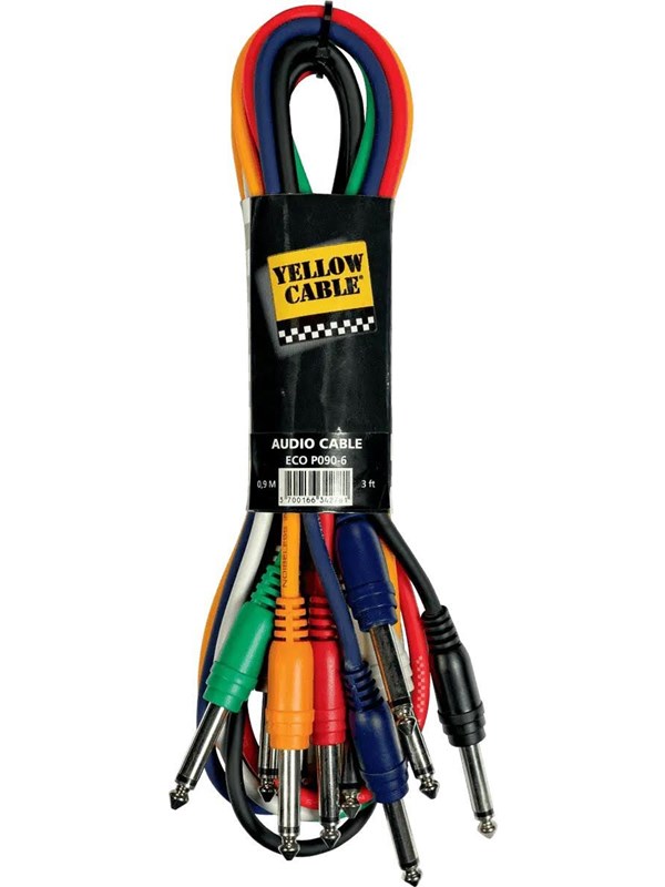 Yellow Cable P090-6 - 6 x 1/4" Jack/Jack patchkabel 90cm.