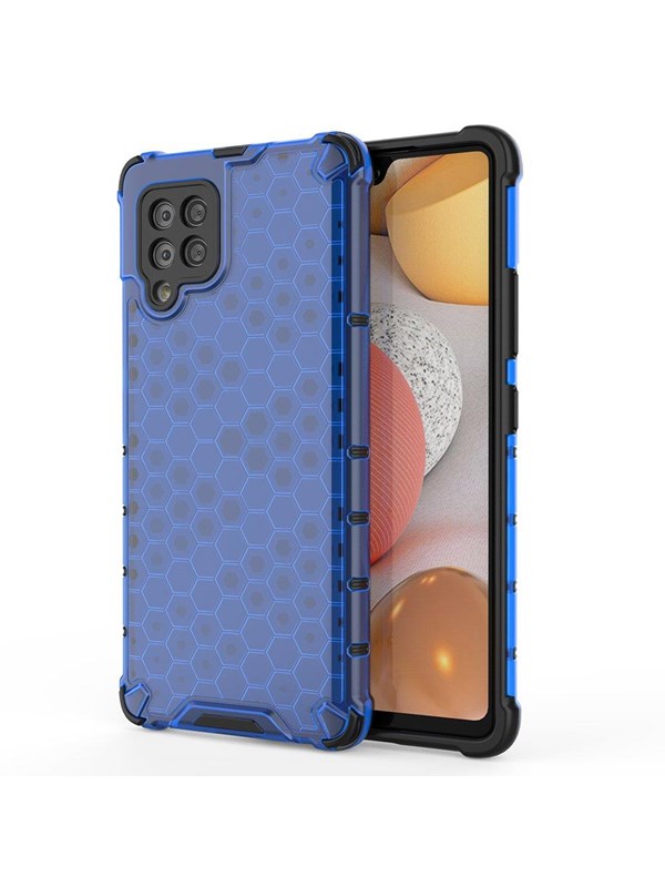 Hurtel Honeycomb Case armor cover with TPU Bumper for Samsung Galaxy A42 5G Blue