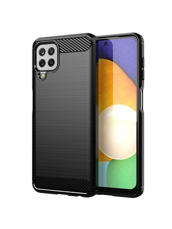 Hurtel Carbon Case Flexible Cover TPU Case for Samsung Galaxy A22 4G Black