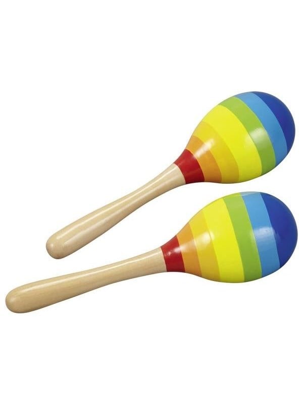 GOKI Maracas - Streepjes - L20Cm - Hout - 3 Jaar