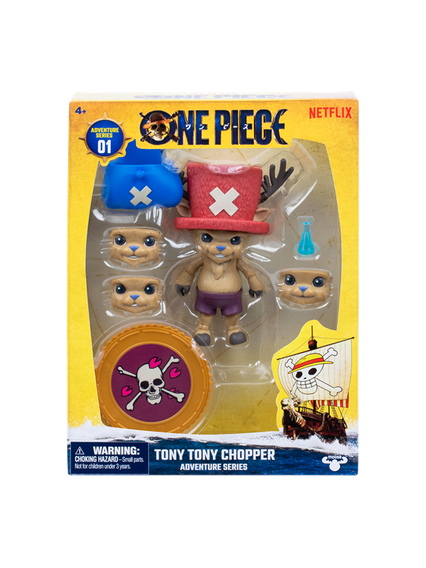 One Piece - Actiefiguur Chopper - Beweegbaar figuur met verwisselbare hoofden en tas - 10 cm hoog