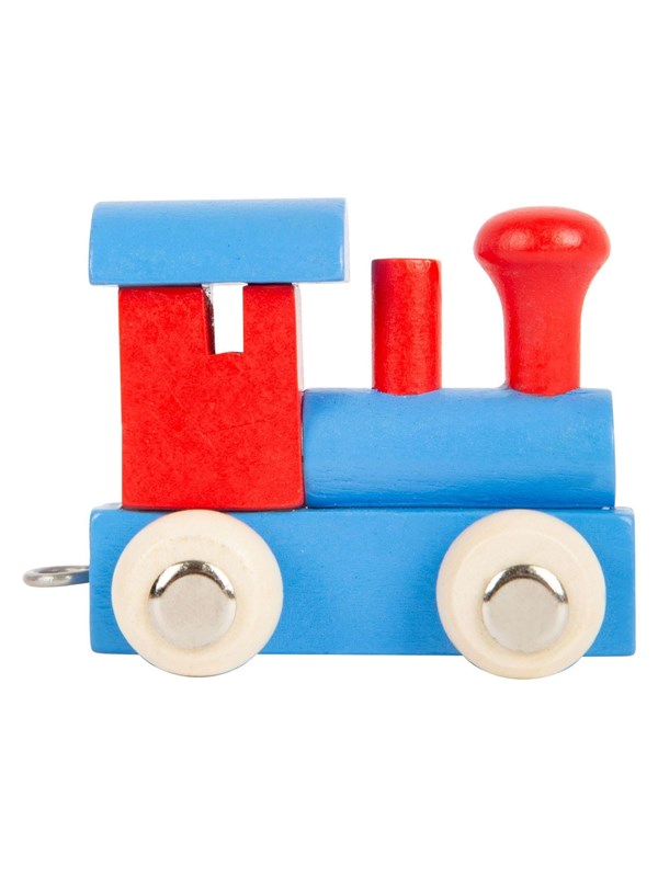 Small Foot - Wooden Letter Train Locomotive Red/Blue - 12