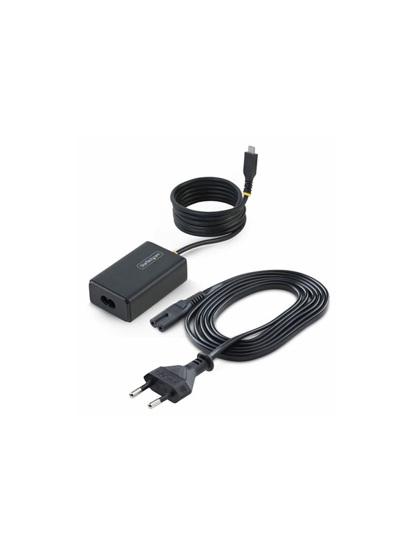 StarTech.com - USB-C power adapter - with 1.5m Tethered USB-C Cable - 65 Watt Voeding - 65 Watt - ATX - 80 Plus