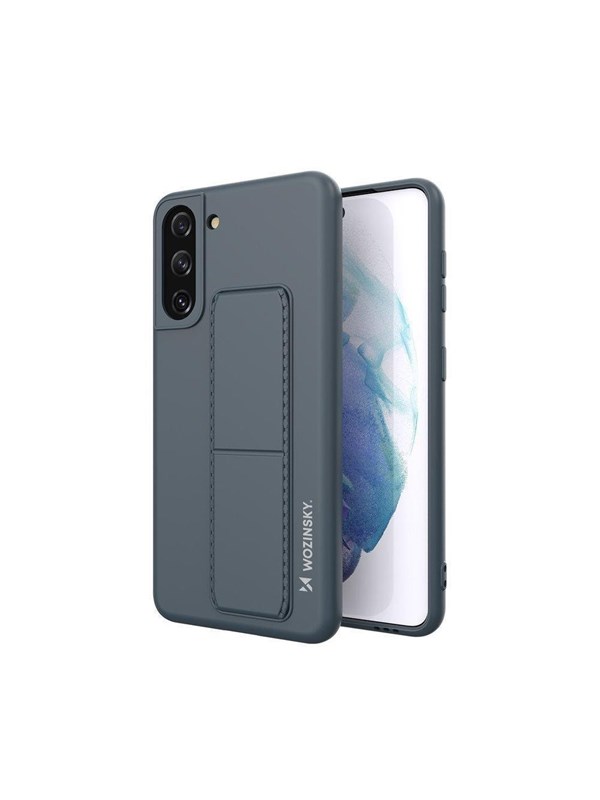 Wozinsky Kickstand Case Silicone Case with Stand Case Samsung Galaxy S21+ 5G Navy Blue