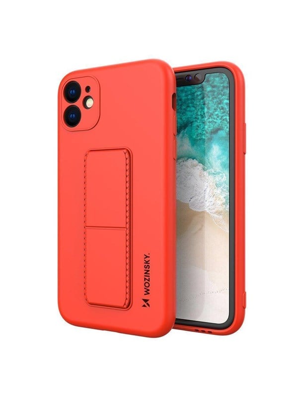 Wozinsky Kickstand Case Silicone Case with Stand Case for Xiaomi Redmi 10X 4G / Xiaomi Redmi Note 9 Red