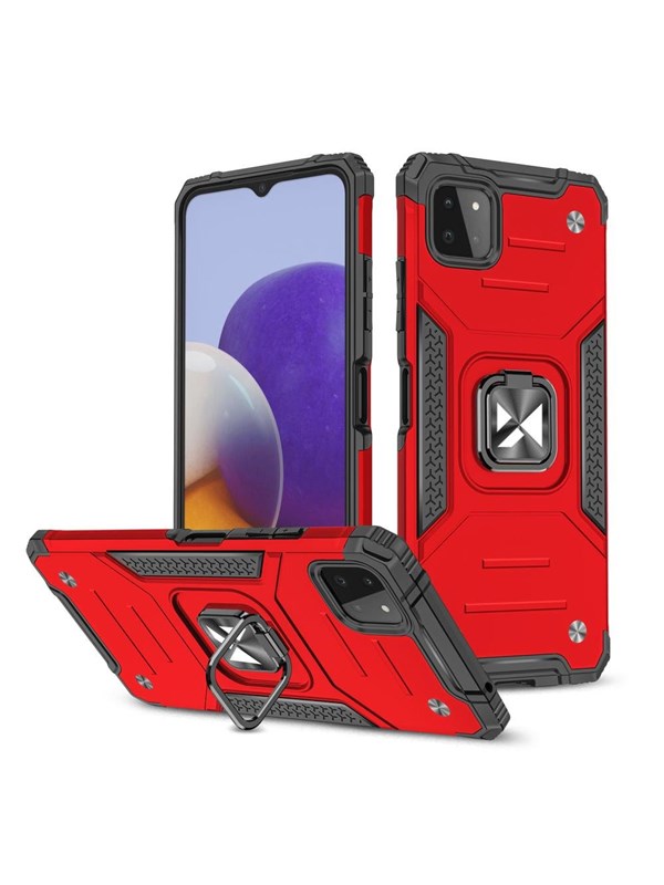 Wozinsky Ring Armor Armored Hybrid Case Cover + Magnetic Holder Samsung Galaxy A22 4G Red
