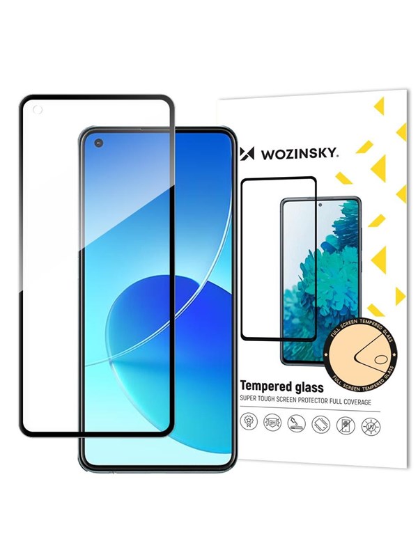 Wozinsky Super Durable Full Glue Tempered Glass Full Screen With Frame Case Friendly Oppo Reno6 4G Black
