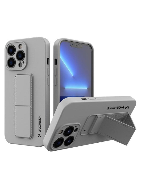 Wozinsky Kickstand Case Silicone Case with Stand iPhone 13 mini gray