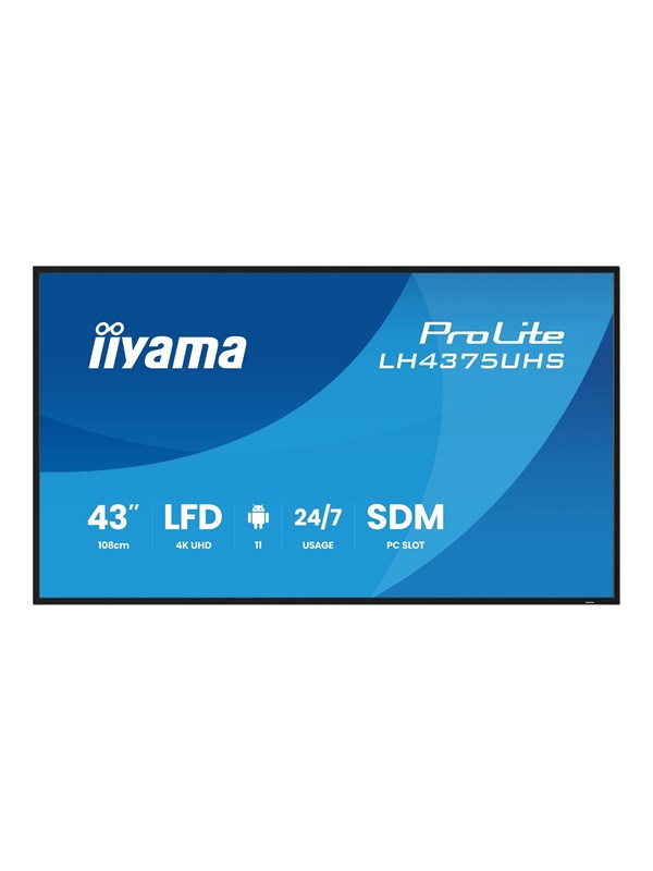 iiyama 43 inch 4K UHD professioneel 24/7-digitale signage-display met Android OS, Failover en Intel SDM-slot