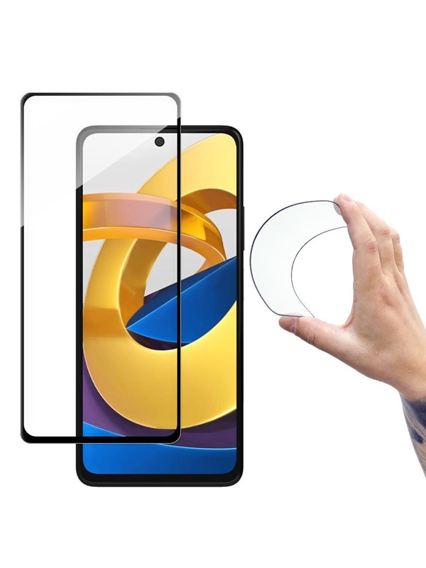 Wozinsky Full Cover Flexi Nano Glass Film Tempered Glass With Frame Xiaomi Redmi Note 11T 5G / Redmi Note 11S 5G / Poco M4 Pro 5G Transparent