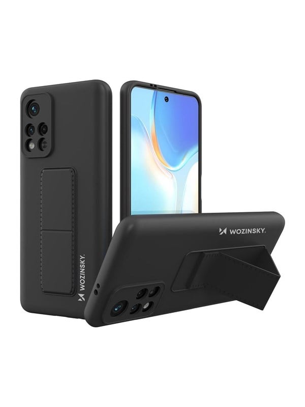 Wozinsky Kickstand Case Silicone Case with Stand Case Xiaomi Redmi 10 Black