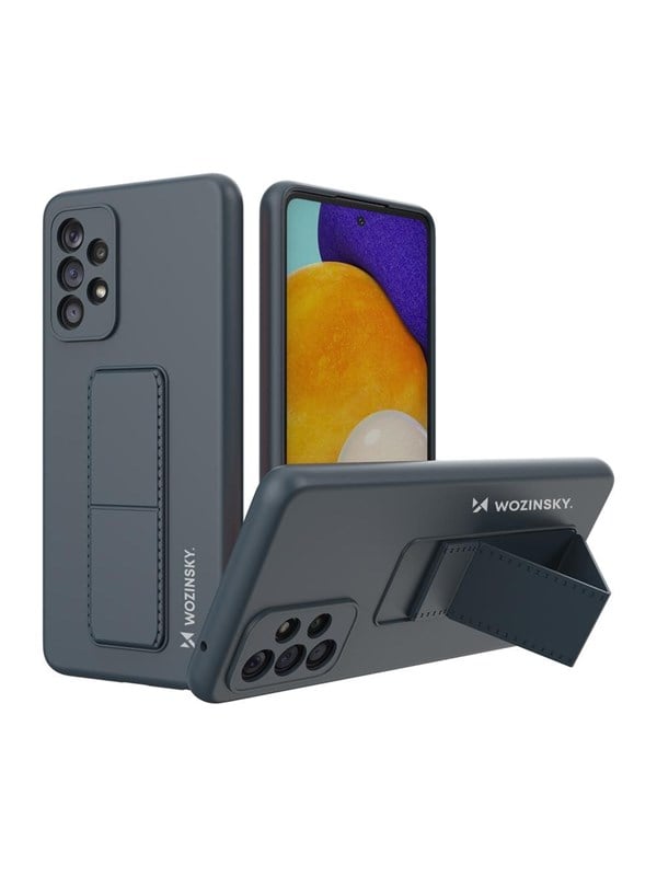 Wozinsky Kickstand Case Silicone Case with Stand Samsung Galaxy A73 Case Navy Blue
