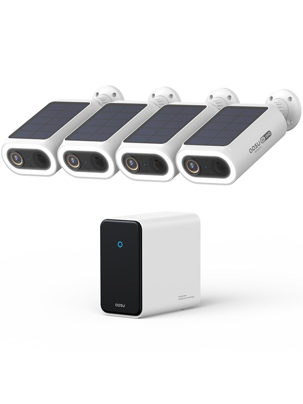 AOSU 4K SolarCam P1 Max - 4 Beveiligingscamera's - Gezichtsherkenning - Zonne-energie - 2-Weg Audio