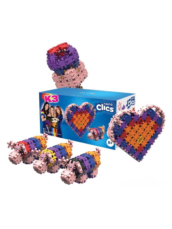 Nano Clics – K3 Builders 190 Piece Set – 5 in 1 Bouwblokken – SPEELGOED Gemaakt Van 100% RECYCLED Plastic – Speelgoed 8, 9, 10, 11, 12 jaar – Constructie Speelgoed