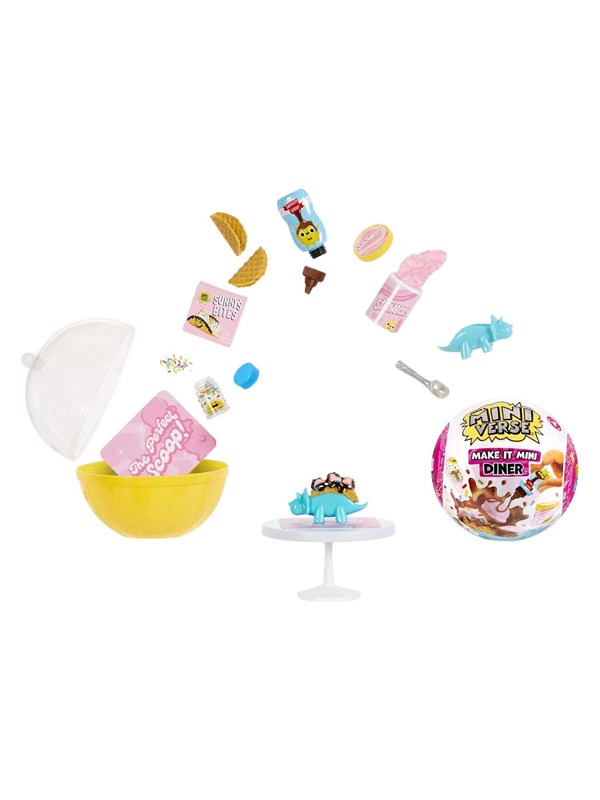 Miniverse Make It Mini Foods: Diner Series 4 - Knutselset - Miniaturen Maken - Hapjes en Drankjes - Inclusief Tafeltje