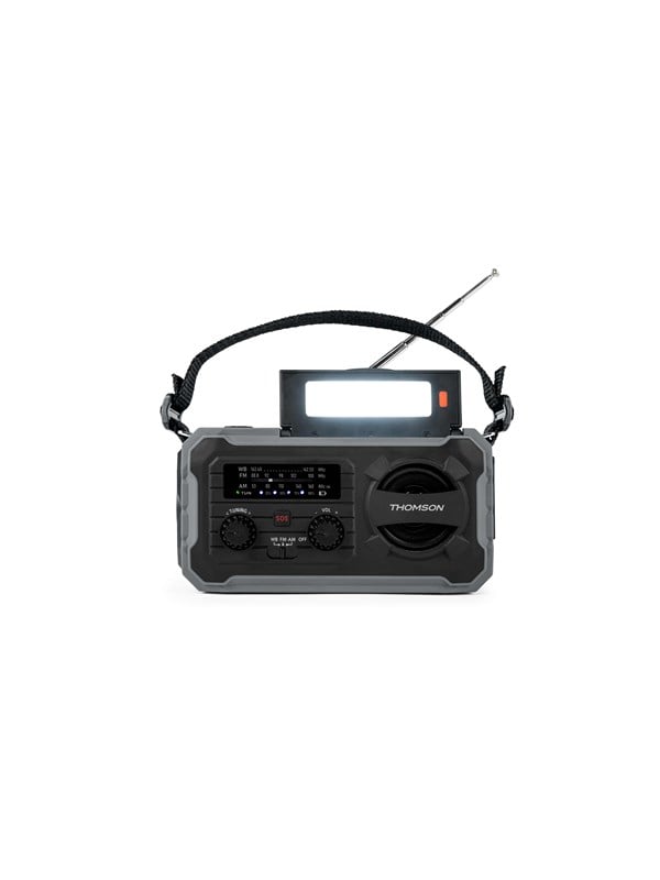 Thomson Emergency Hand Crank Radio with Solar - Grey