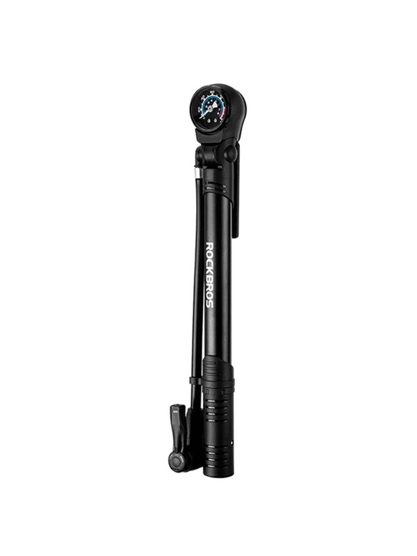 Rockbros 42310006001 bicycle pump with pressure gauge - black