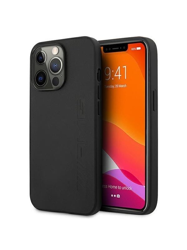 Mercedes AMG Leather Hot Stamped Case for iPhone 13 Pro / 13 6.1" - Black