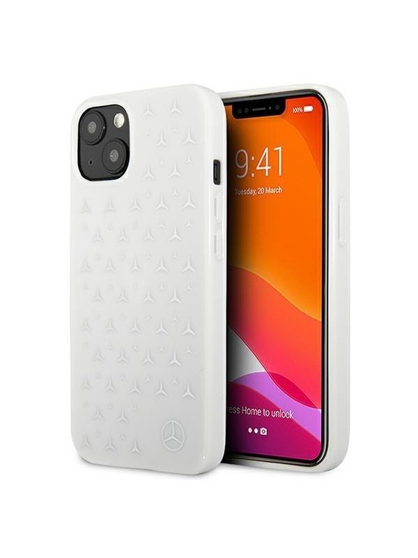 Mercedes Silver Stars Back Case - Geschikt voor Apple iPhone 13 (6.1") - Wit