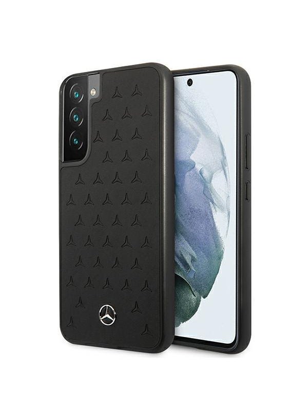 Mercedes Leather Stars Pattern Case for Samsung Galaxy S22+ - Black