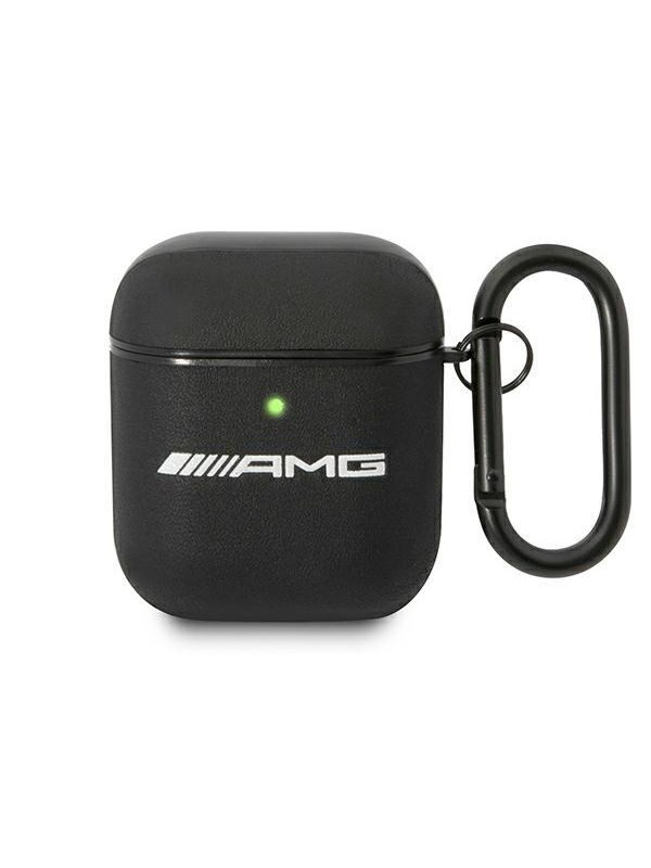 Mercedes AMG Leather Big Logo AirPods Case - Black